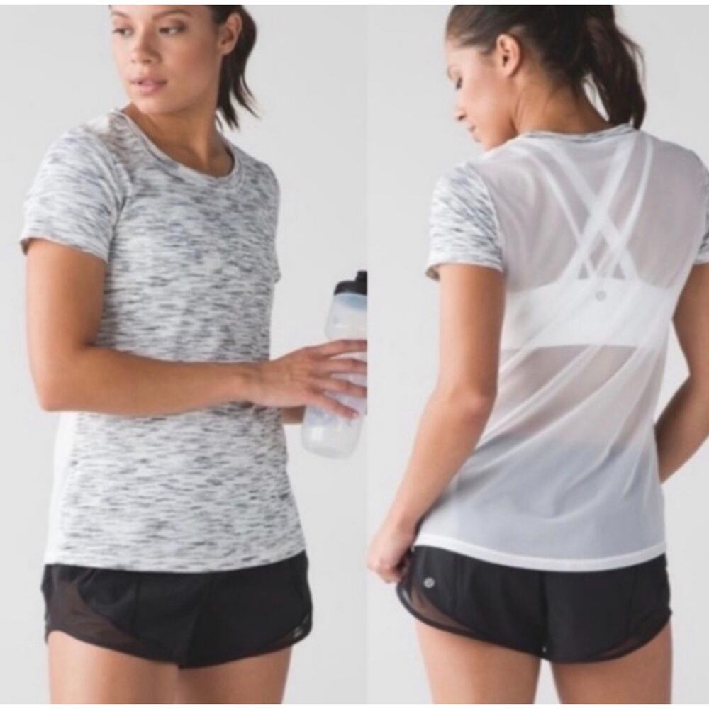 Lululemon Beat the Heat Mesh Back Short Sleeve Lightweight Running Shirt 12